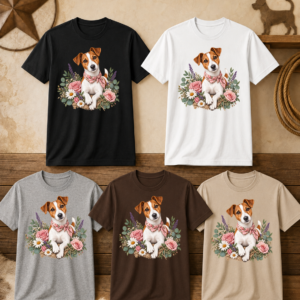 Floral Jack Russell T-Shirt