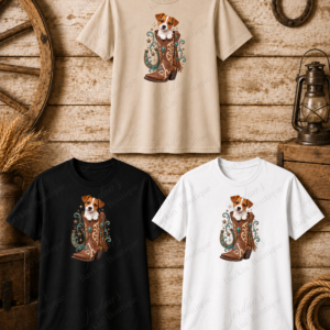 Western Jack Russell Boot Tee - Image 1